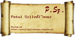 Petul Szilvánusz névjegykártya